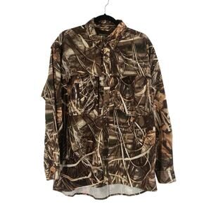 Drake Waterfowl Camo L/S Lightweight Vented Outdoor Hunting Shirt Men Med